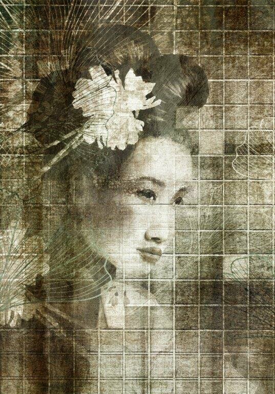 geisha kunstwerk kopen, Apien schilderij, oosterse wanddecoratie, hotel chique schilderij, serene kunst aan de muur, Japans geïnspireerde kunst, luxe kunstwerk Capelle aan den IJssel, schilderij Alexandrium, kunst kopen Rotterdam, GINVI Barendrecht kunstgalerie