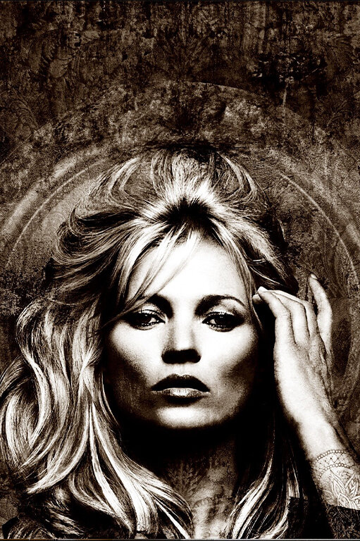 Bohemian Kate Moss, kate moss art, kate moss schilderij, kate moss behang, bohemian behang, bohemian art, bohoart, bohowallpaper