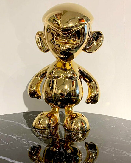 Binkie, 24k beeld, 24karaat kunstwerk,  24karaatgoud,  rotterdamart, 010art, verguld beeld, goud verguld,  artofrotterdam, artgallery, artgalleryrotterdam, ginvi
